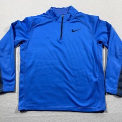 Nike Therma Fit Sweatshirt Men Large 1/4 Zip Training Top Blue Pullover Gym