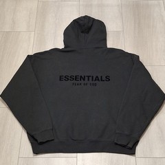 Fear of God Essentials Stretch Limo Black Mens Hoodie Size L Authenticated