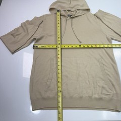 J Lindeberg Pullover Mens Large Khaki Beige 100% Wool Merino Hoodie Golf