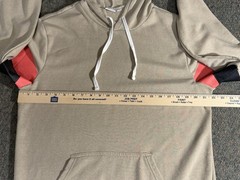 Onia Hoodie Men’s Medium Beige Long Sleeves Cotton Polyester Blend Pockets