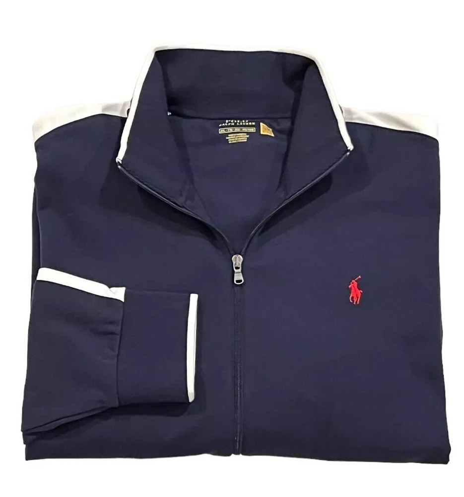 Polo Ralph Lauren Pony Holiday Mockneck Classic Soft Sweatshirt Track Jacket XXL