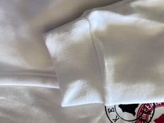 Beautiful Kenya Off-White Hoodie With Passport Stamps And Flag On Sleeve Medium