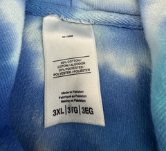 Tie Dye Blue White Pullover Hoodie Size 3 XL Unisex Adults Unbranded