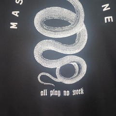 H&M Divided Master of None Snake Graphic Hoodie Men Large Black Streetwear Y2K