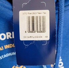 England Cricket Hoodie Blue Size XS ICC World Test Championship Final 2023 Team