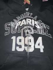 Supreme Black Full Zip Hooded Graphic Logo Fleece Cotton Hoodie Men’s M