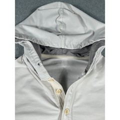 BYLT Premium Basics Drop Cut Hooded Henley Mens Large Gray Lux Long Sleeve Shirt