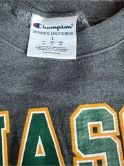 Champion George Mason University Gray Crewneck with Green and Gold Logo