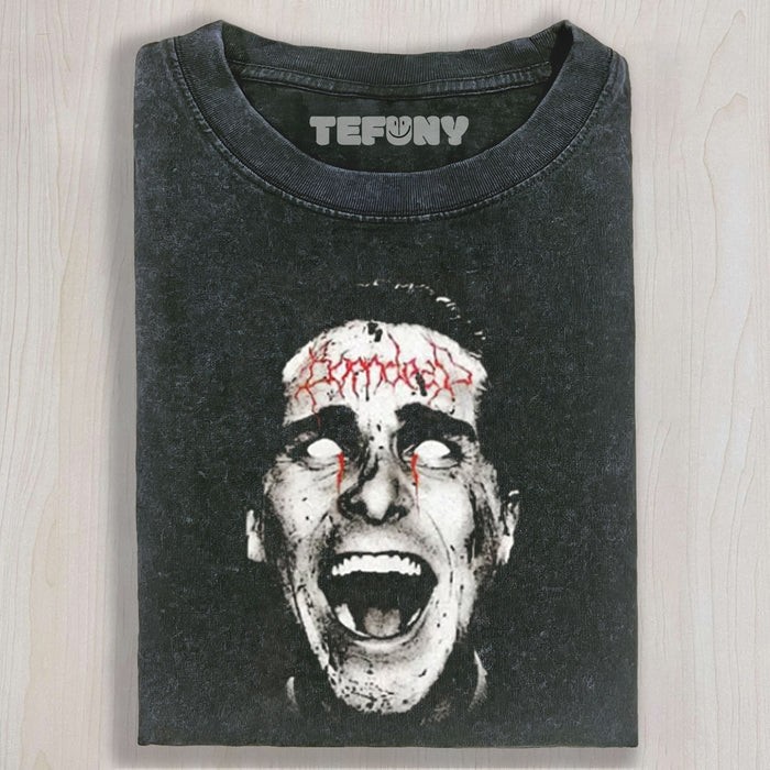 ACID WASH HORROR GRAPHIC UNISEX TEE