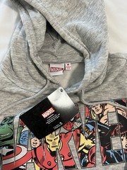Marvel Gray Pullover Hoodie Men’s M Fleece Cotton Blend Graphic Logo Pockets