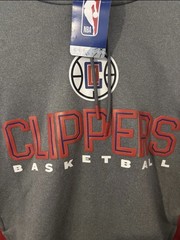 LA Clippers Sweatshirt Hoodie Mens Large Gray Red NBA Basketball Pullover NWT