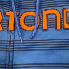 Burton Hoodie Sweatshirt Mens Small Blue Full Zip Fleece DRYRIDE Logo Stripe
