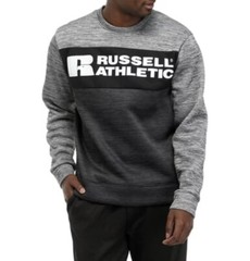 Russell Athletic Color Block Pullover Sweatshirt Black Gray Men’s Size Medium M
