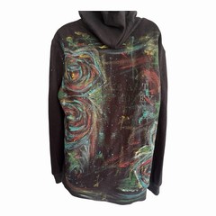 planetHEMP Hoodie Sustainable Streetwear Hand-painted Design Mens LARGE