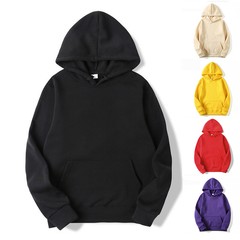 Men’s Plain Pullover Hoodies Casual Hooded Sweatshirts Long Sleeve Classic Tops