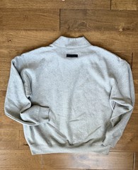 Fear of God Essentials Mock Neck Sweatshirt Dark Oatmeal Heather Grey Size M FOG