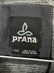 prAna Men L Pacer Pullover Hoodie Gray Stretch Lightweight UV Protection Hiking