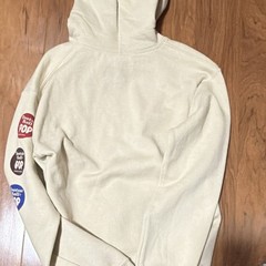 Tootsie Roll Pop Graphic Pullover Hoodie Beige Long Sleeve Drawstring Pockets S