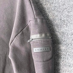 Comfrt Mens Heavyweight Utility Hoodie Charcoal Gray Sleeve Zip Pocket Size S