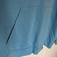 adidas Mens Light Blue Hoodie with White Accents, Large