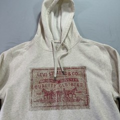 Levis Hoodie Mens Small Gray Pullover Sweatshirt Distressed Logo Graphic Egypt