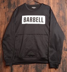 Barbell Men’s Long Sleeve Crew Neck Shirt Kangaroo Pocket Black Large