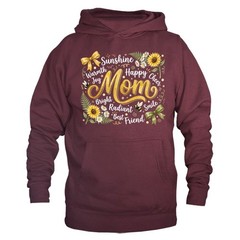 Happy Mom Sunflower Floral Mother’s Day Gift Unisex Pullover Hoodie