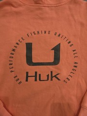 Huk Men’s Coral Pullover Hoodie Sweatshirt Fishing Activewear Size M Kangaroo