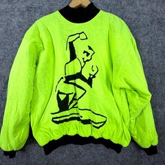 Vintage 90s Umen Cycle & Surf Snowboard Sweatshirt Mens Black Green Reversible