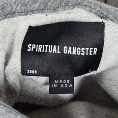 Spiritual Gangster SG Monogram Classic Hoodie Heather Gray L NWT