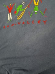 Vintage Sgt Leisure Sweatshirt Mens Medium Navy Sun Valley Ski Graphic *Stains