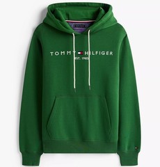 Tommy Hilfiger Men’s Regular Fit Embroidered Tommy Logo Fleece Pullover Hoodie