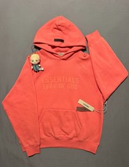essentials coral hoodie