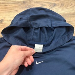 Vintage Y2K Nike Hoodie Mens XL Navy Center Swoosh Basketball Sweatshirt 2000s
