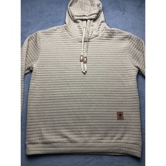 Vogue Sport Fashion Hoodie Size XL Beige Quilted Very Soft 100% Polyester