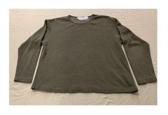 BASIC EDITIONS UNISEX DARK OLIVE GREEN LONG SLEEVE PULLOVER SHIRT SIZE A/XL