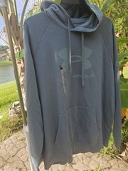 Under Armour Rival Fleece Big Logo Hoodie Mens Size 3XL 1379758-587 Gray
