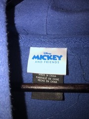 Disney Mickey Mouse Blue Hoodie Men’s XL Puzzled Face Block Letter Pullover