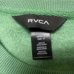 RVCA Oliver Crew Sweatshirt Mens Large Green Fleece Pullover Spring NEW $56