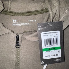 Under Armour Rival Terry LC Full Zip Hoodie Mens Green Large NEW