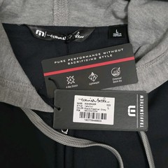 Travis Mathew Scavenger Full Zip Heater Tech Black/Heather Grey Hoodie Men’s L