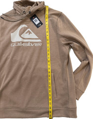 Quiksilver Hoodie Mens LG Fawn Tan Prints Gridliner Pullover Skate Surf NWT