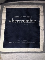 Abercrombie Full Zip Sweatshirt Kids Boys Youth Small Gray Distressed