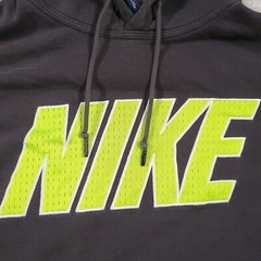 Nike Hoodie Mens Large Gray Hooded Logo Spellout Fleece Sweatshirt Grunge Skater