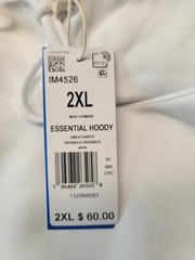 Adidas Originals Men’s Essential Hoody White Pullover Hoodie Sz 2XL IM4526 NWT
