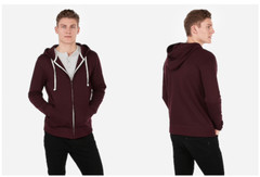 Express Men’s Vintage Fleece Full Zip Front Hoodie WINE – Size XL BRAND NEW