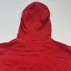 L.L. Bean Waffle-Knit Insulated Hoodie Mens Medium Red Full Zip Long Sleeve