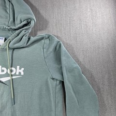 Reebok Hoodie Mens Medium Green Yellow Colorblock Classic Logo Pullover