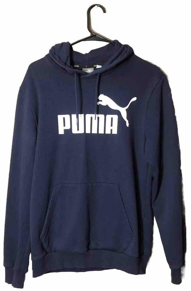 Puma Blue Sweater Hoodie Pullover Logo Men’s Small Excellent Flawless Condition