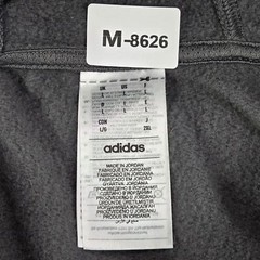 Adidas Men Sweatshirt L Gray Logo Embroidery Fleece Activewear Zipper Long